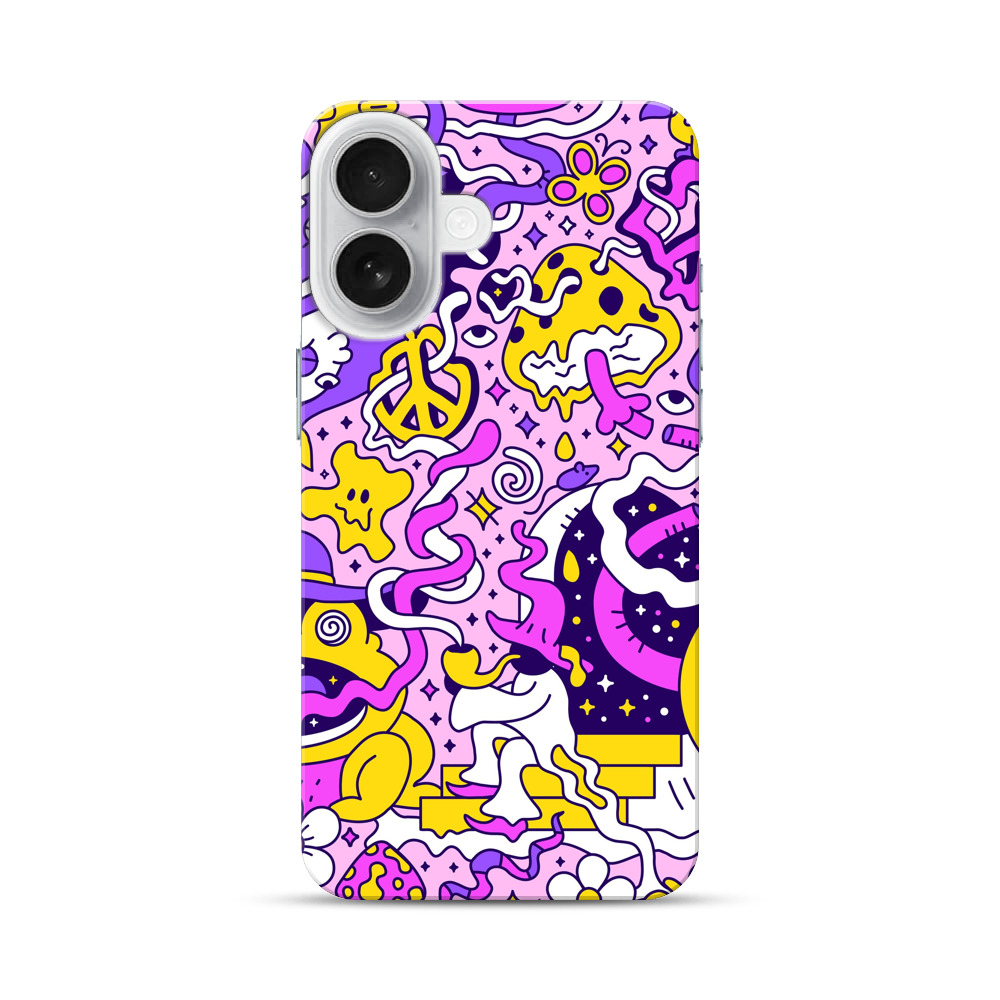 カラフルな不思議キャラクターの集合 iPhone 17オリジナルハードケース