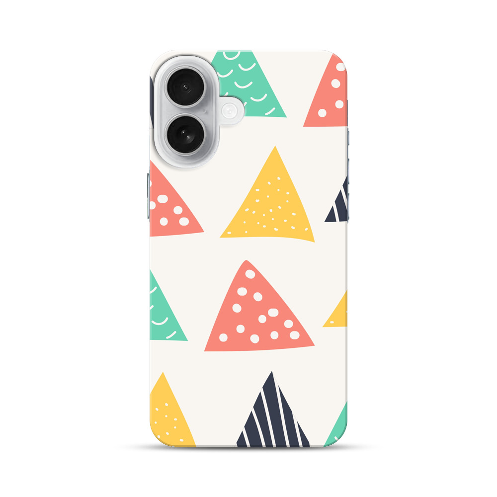 カラフルな三角形のパターン iPhone 17オリジナルハードケース
