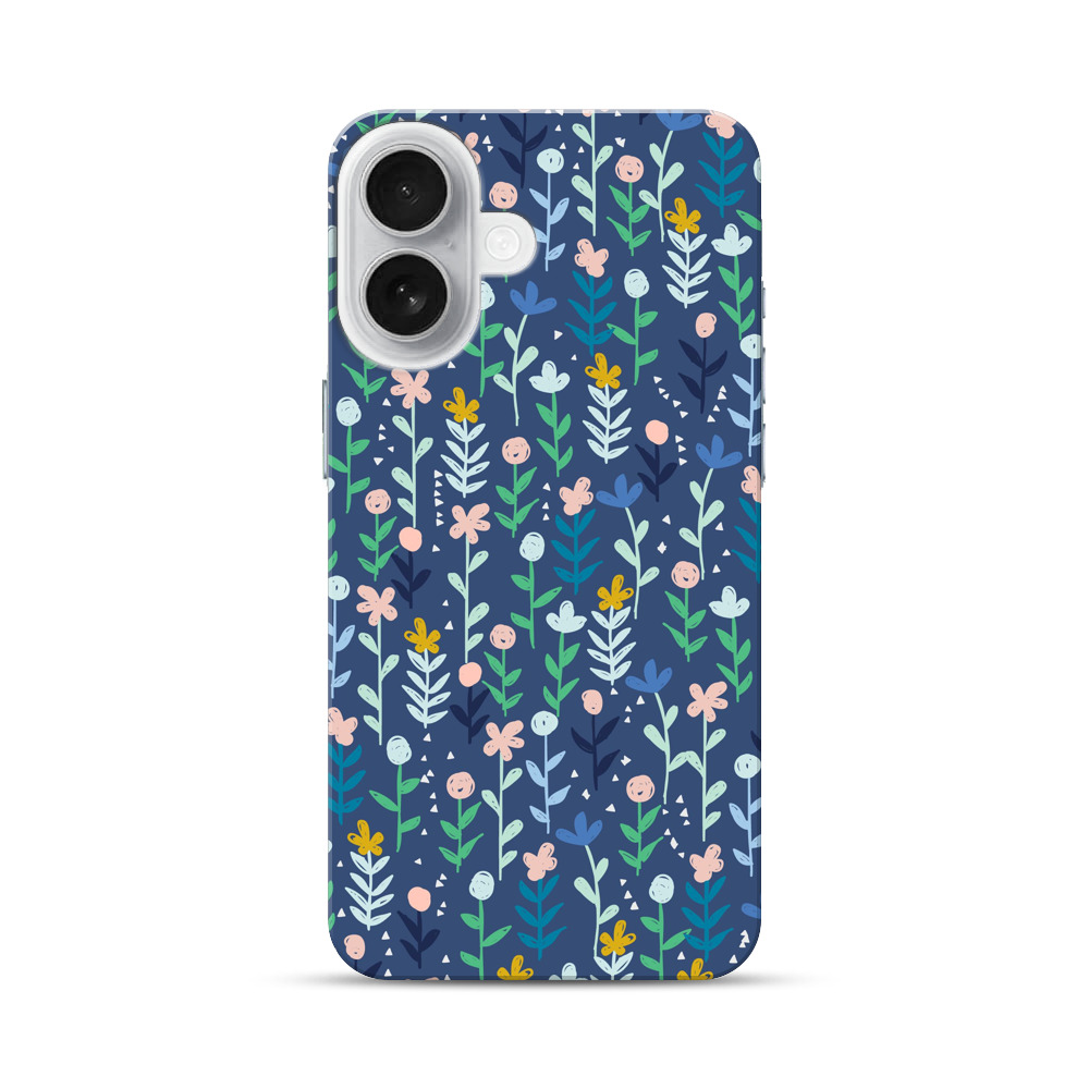 カラフルなシンプル花柄パターン iPhone 17オリジナルハードケース