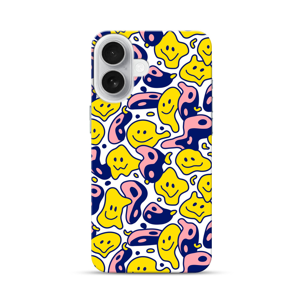 カラフルなスマイル模様 iPhone 17オリジナルハードケース