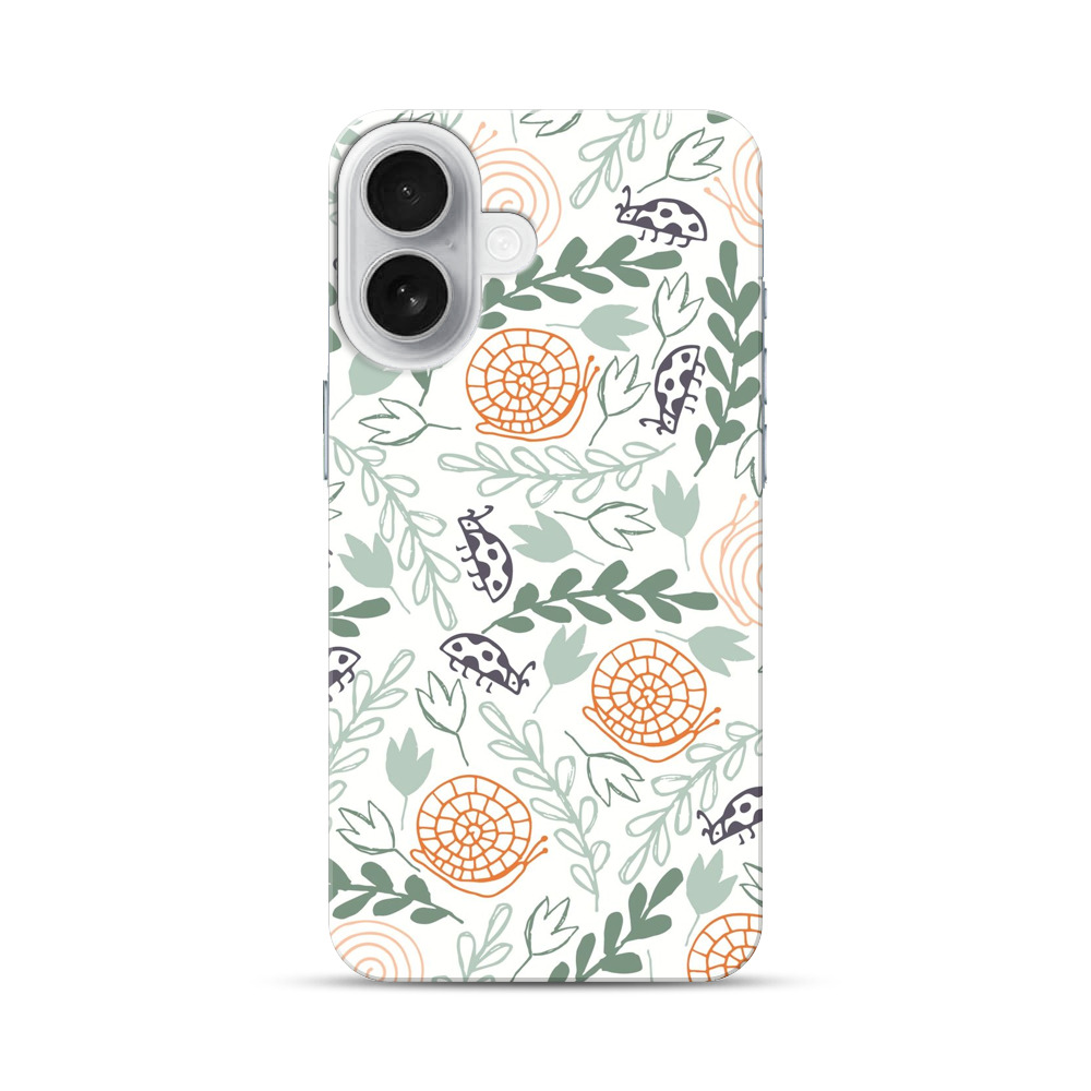 カタツムリとてんとう虫のパターン iPhone 17オリジナルハードケース