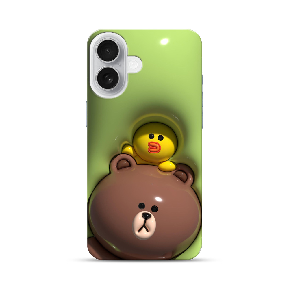 かわいいアヒルとクマ iPhone 17オリジナルハードケース