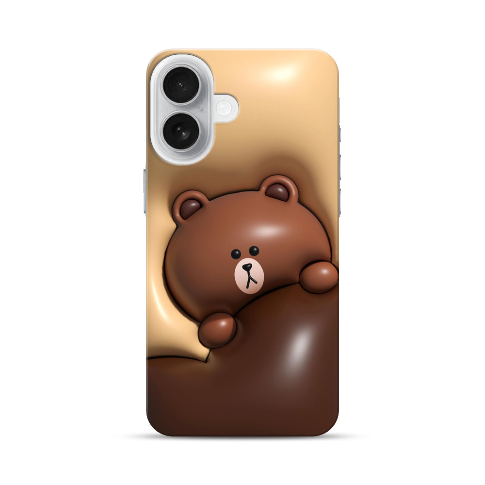 かわいいブラウンのクマ iPhone 17オリジナルハードケース