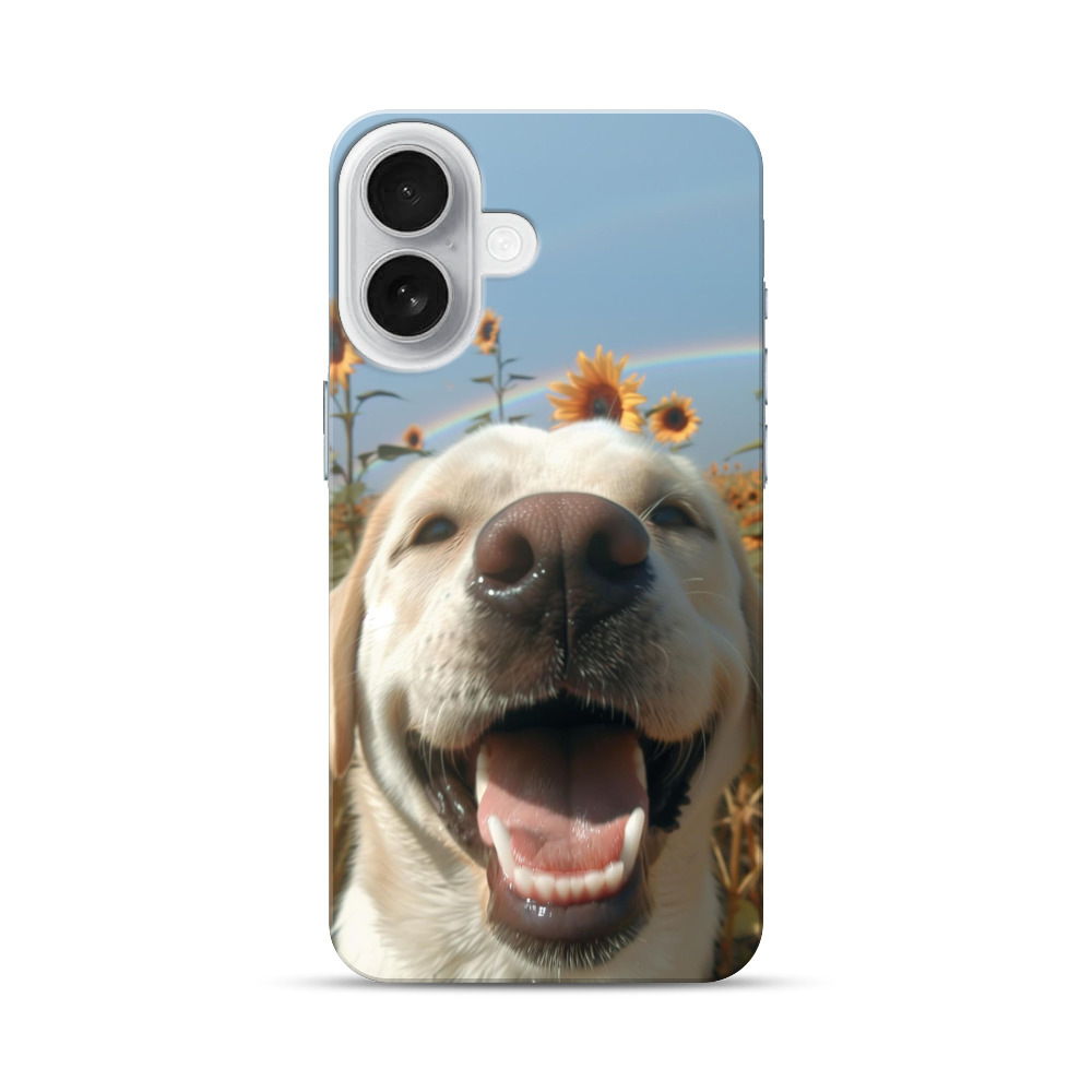 ひまわりと犬 iPhone 17オリジナルハードケース