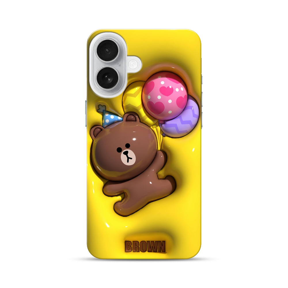 かわいいクマと風船 iPhone 17オリジナルハードケース