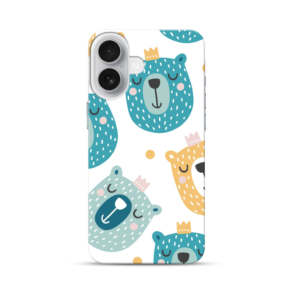 かわいいクマのパターン iPhone 17オリジナルハードケース