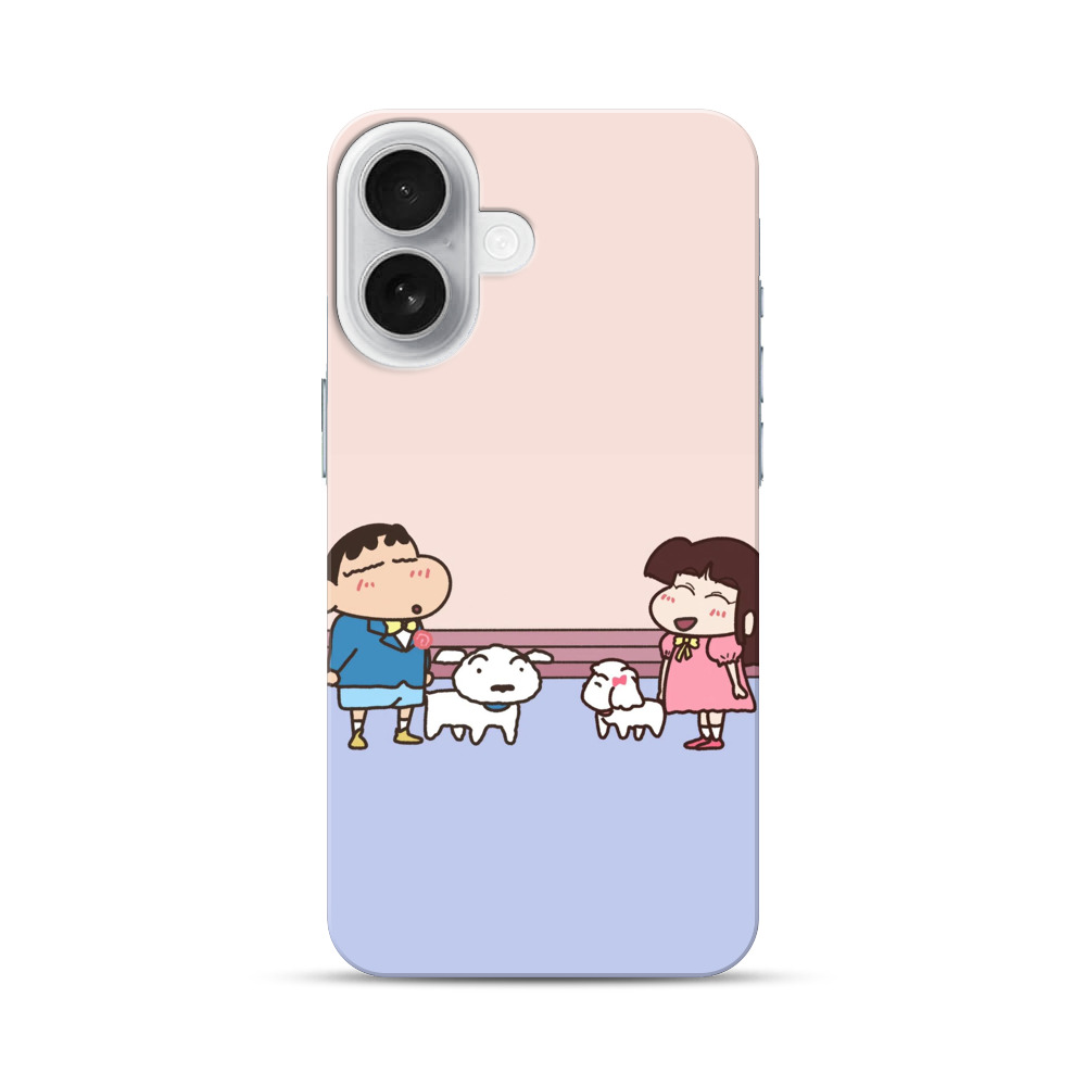 キャラクターと犬のイラスト iPhone 17オリジナルハードケース