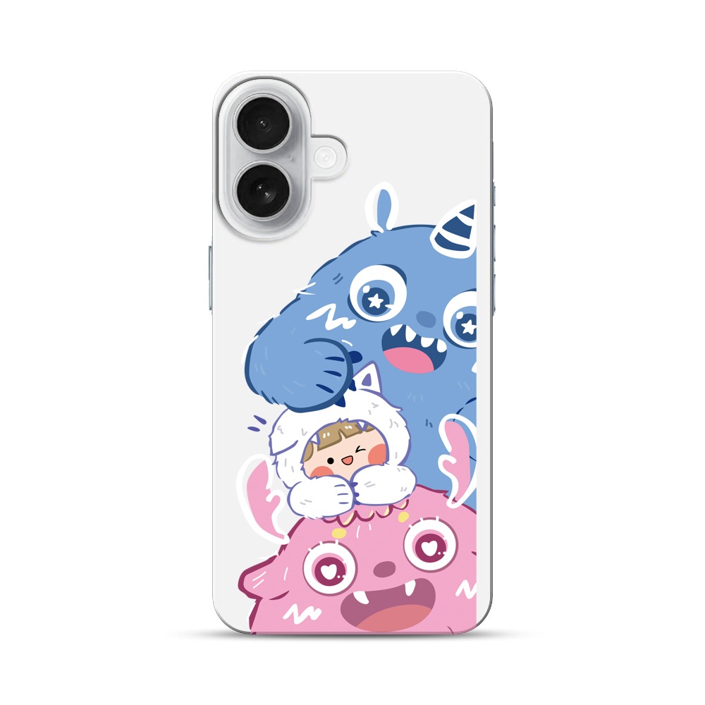かわいいモンスターと子ども iPhone 17オリジナルハードケース