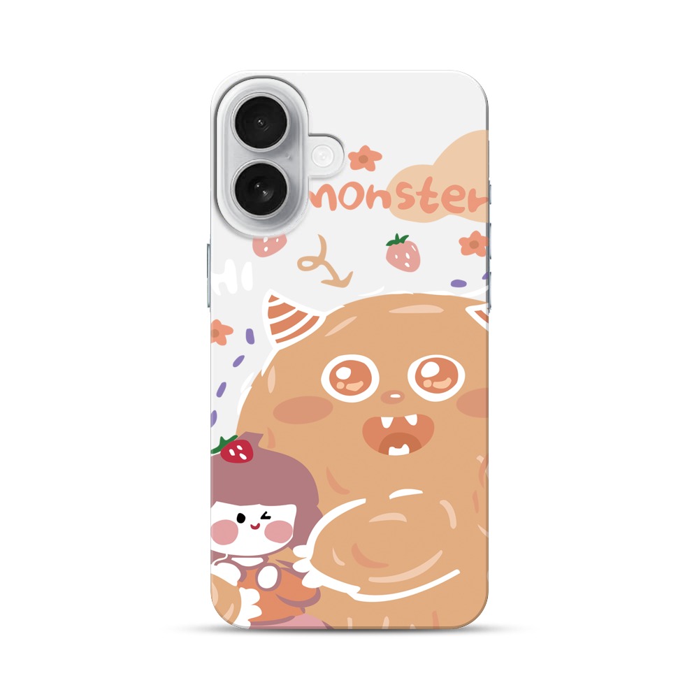 かわいいモンスターと女の子 iPhone 17オリジナルハードケース