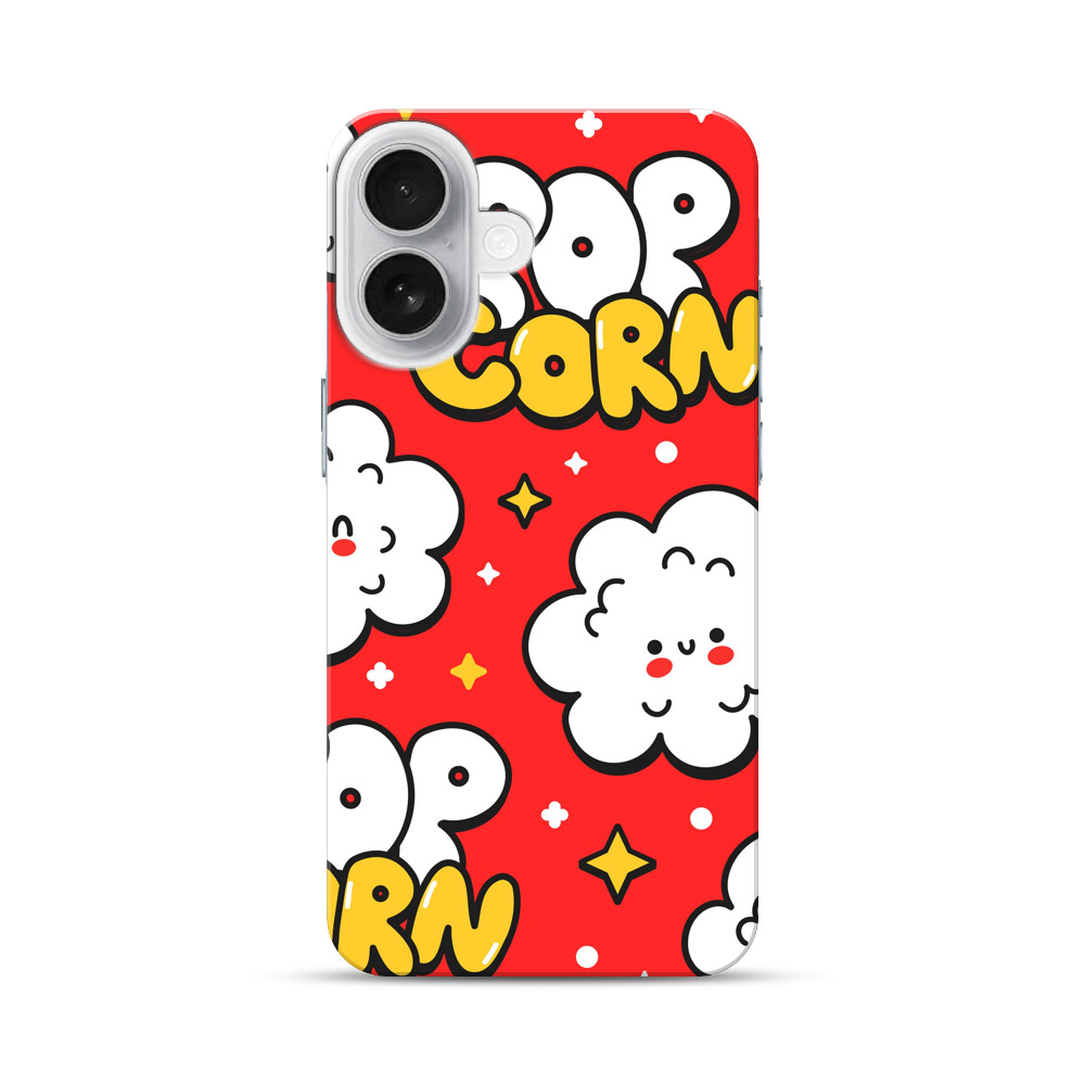 かわいいポップコーンのパターン iPhone 17オリジナルハードケース