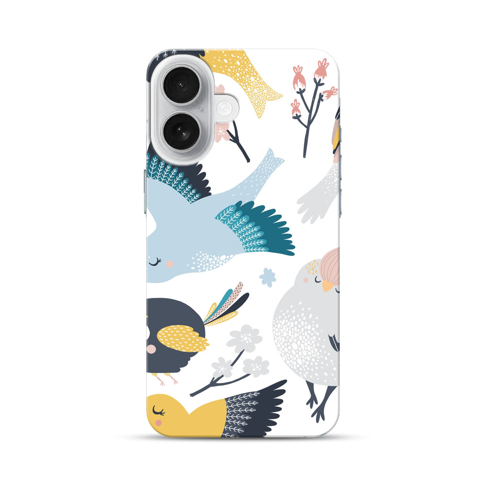 かわいい鳥のパターン iPhone 17オリジナルハードケース