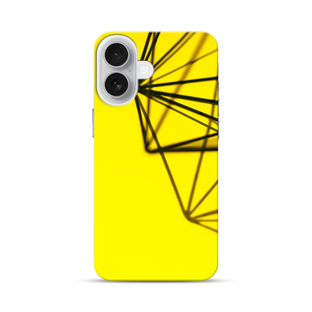 幾何学的な影と黄色 iPhone 17オリジナルハードケース