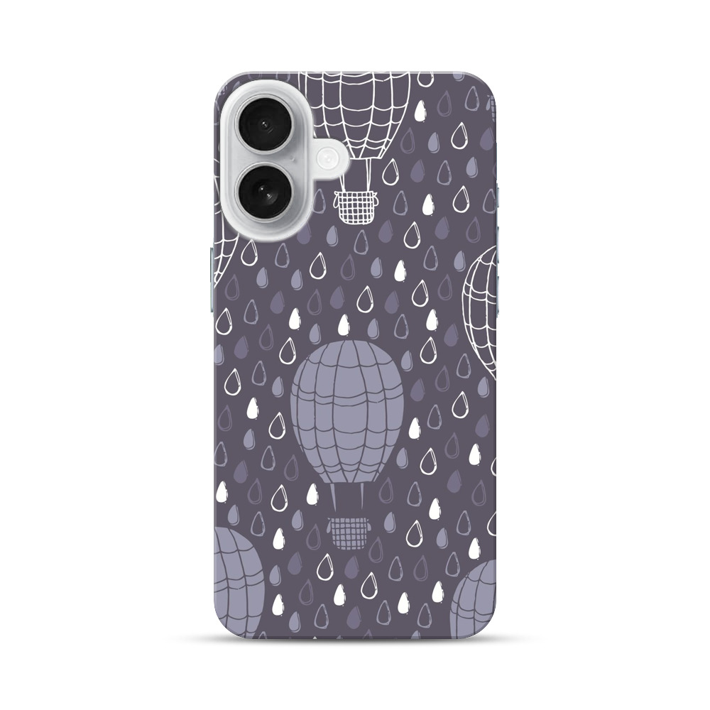 気球と雨の模様 iPhone 17オリジナルハードケース