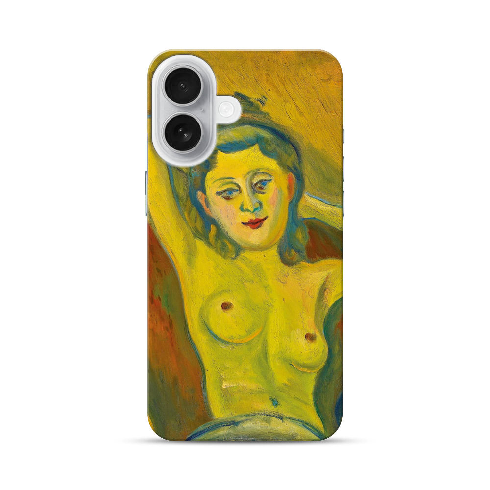黄緑色のヌードポートレート iPhone 17オリジナルハードケース
