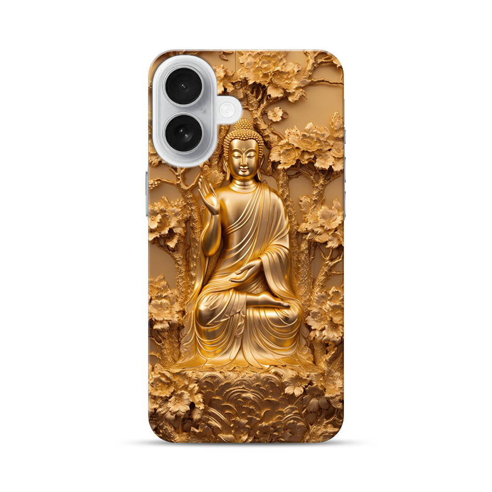 黄金色の仏像の彫刻 iPhone 17オリジナルハードケース