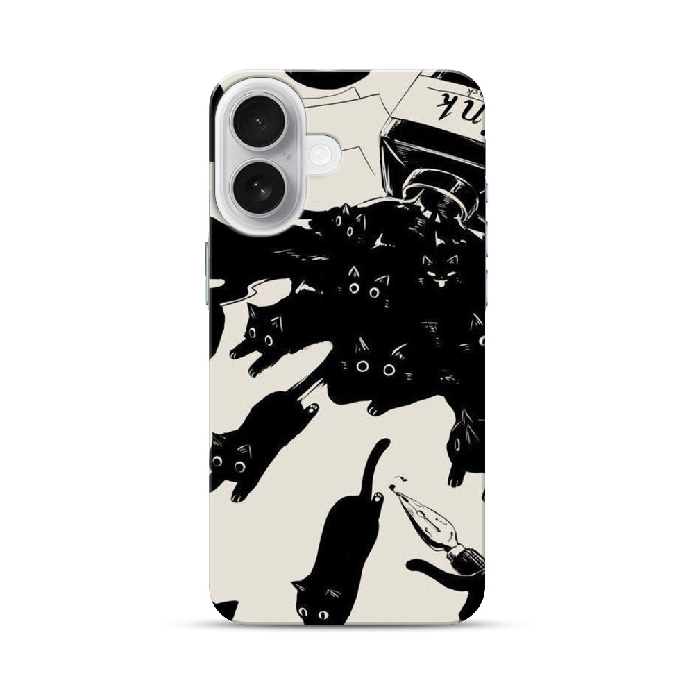 黒猫たちの集まり iPhone 17オリジナルハードケース