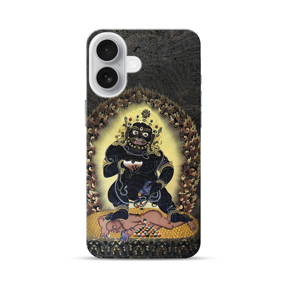 黒い仏像の守護神 iPhone 17オリジナルハードケース