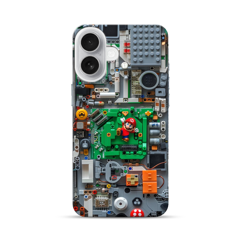 マリオと電子基板レゴ iPhone 17オリジナルハードケース