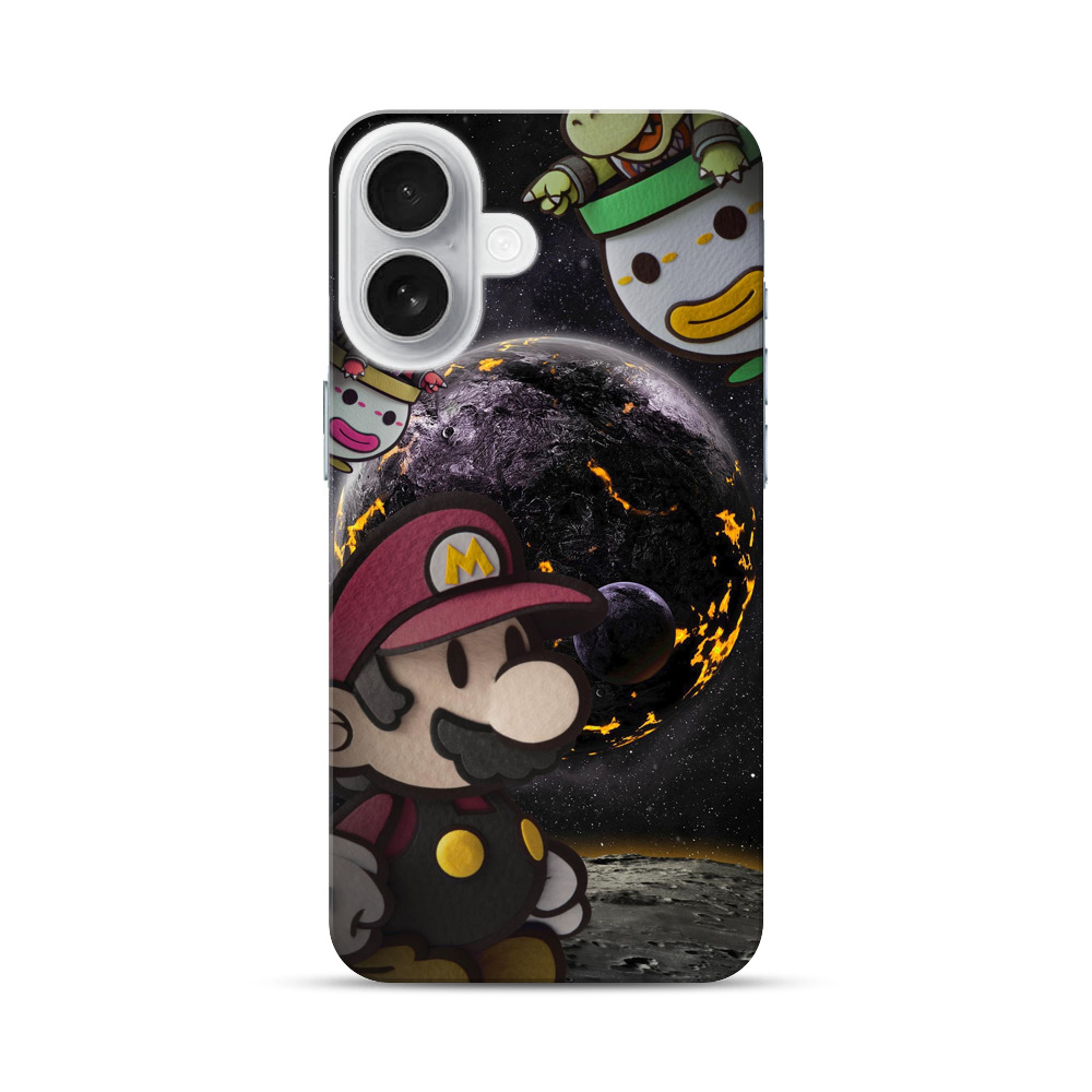 マリオと宇宙背景 iPhone 17オリジナルハードケース