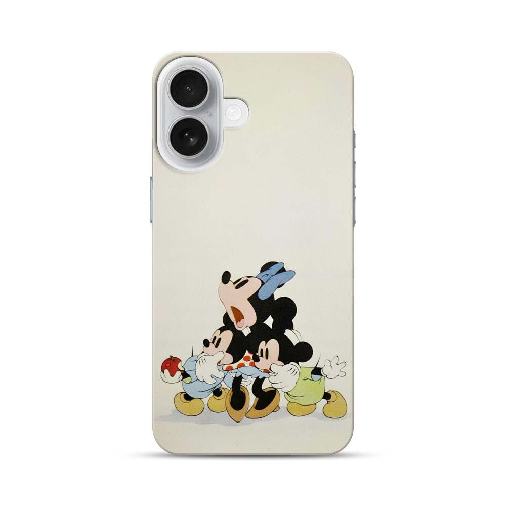 ミッキーとミニーの可愛いイラスト iPhone 17オリジナルハードケース