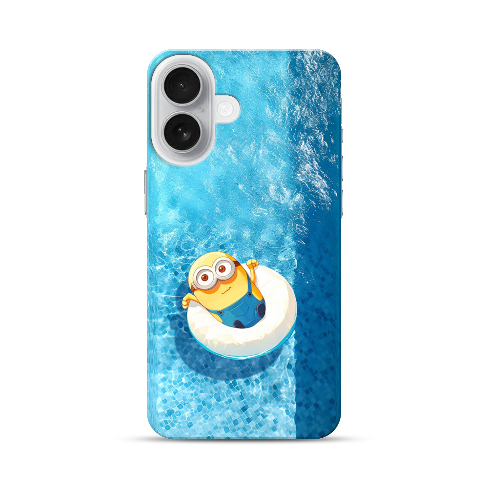 ミニオンとプール浮き輪 iPhone 17オリジナルハードケース