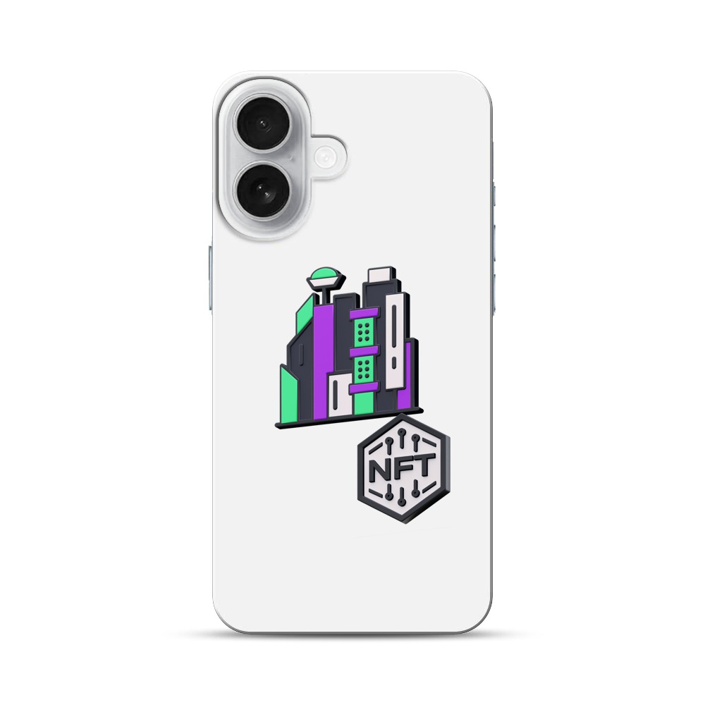 未来的な都市のイラスト iPhone 17オリジナルハードケース