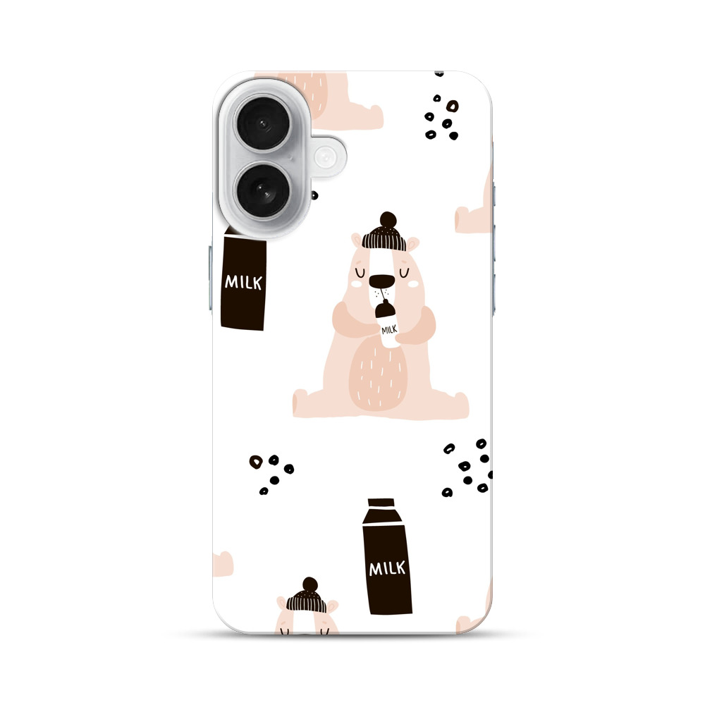 ミルクを飲むクマ iPhone 17オリジナルハードケース