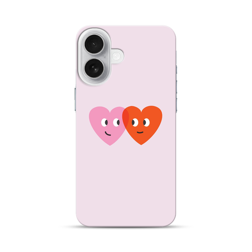 見つめ合う二つのハート iPhone 17オリジナルハードケース