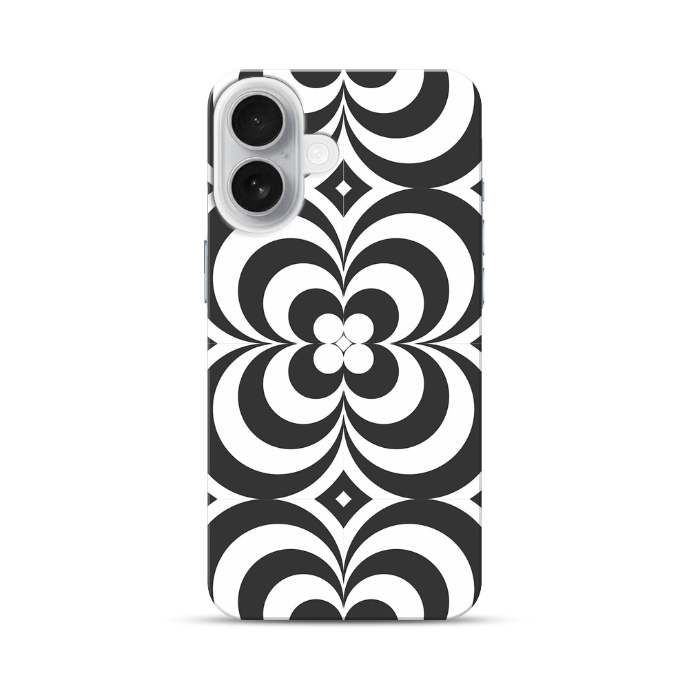 モノクロ幾何学模様 iPhone 17オリジナルハードケース