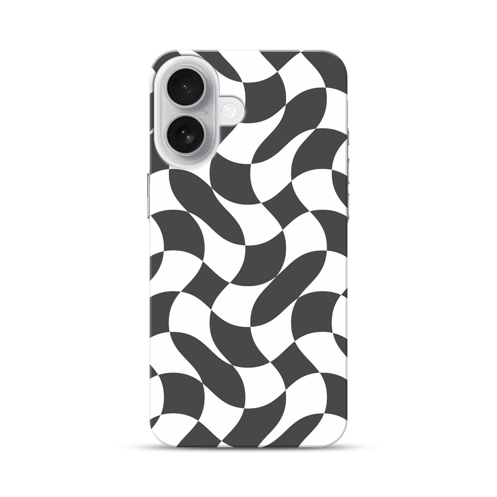 モノクロの幾何学模様 iPhone 17オリジナルハードケース