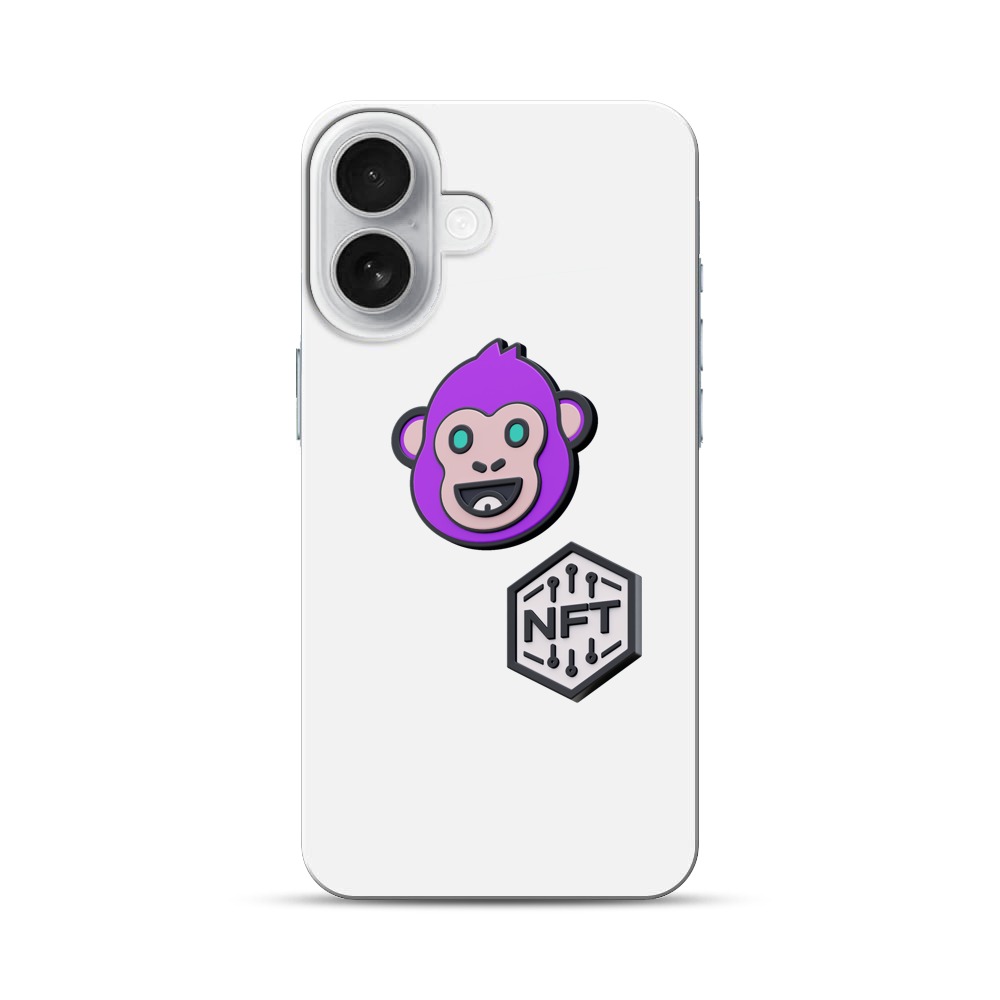 紫色の猿のキャラクター iPhone 17オリジナルハードケース