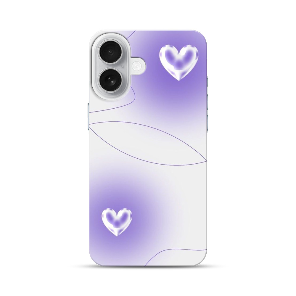紫色のハート iPhone 17オリジナルハードケース