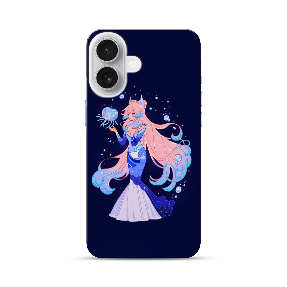 人魚とクラゲの幻想的なイラスト iPhone 17オリジナルハードケース