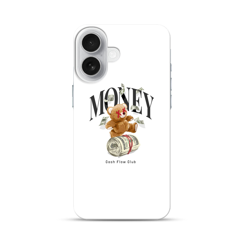 お金とクマのぬいぐるみ iPhone 17オリジナルハードケース