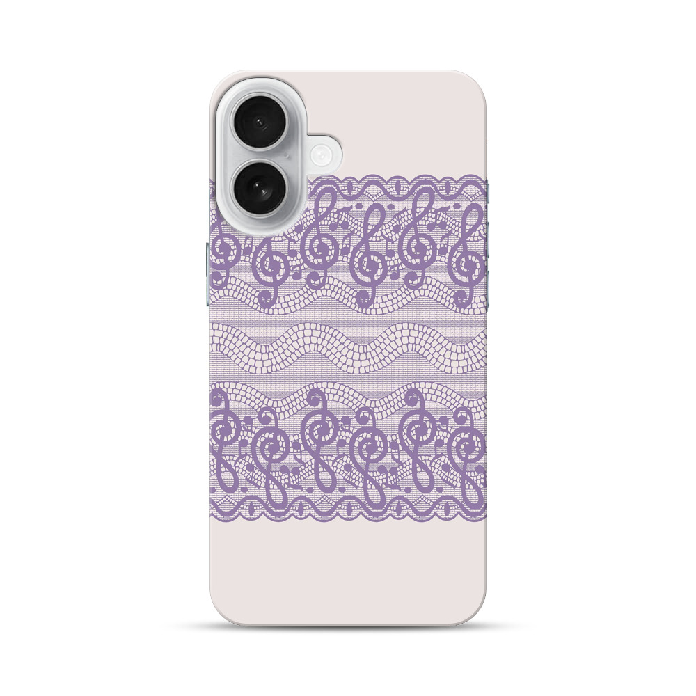 音符レース模様 iPhone 17オリジナルハードケース