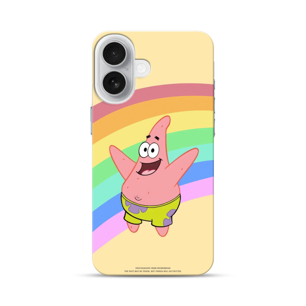 ピンクヒトデと虹 iPhone 17オリジナルハードケース