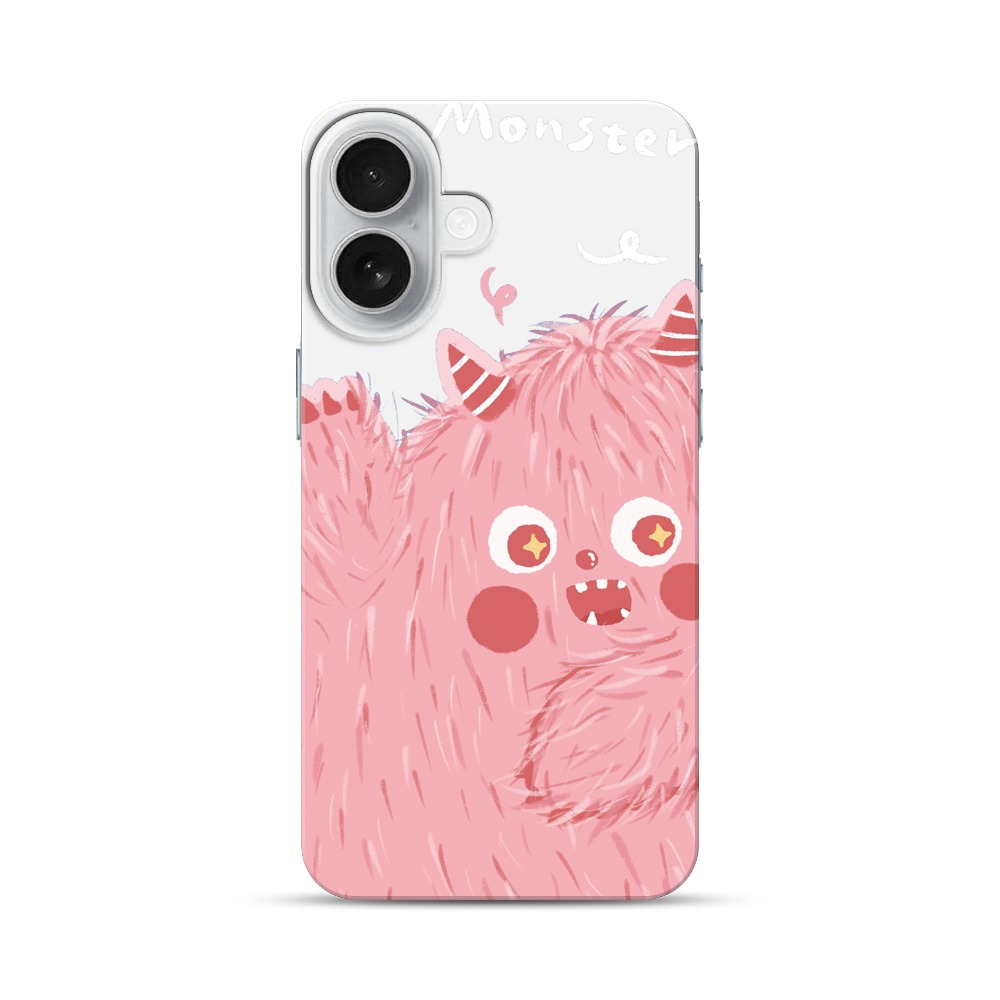 ピンクのかわいいモンスター iPhone 17オリジナルハードケース
