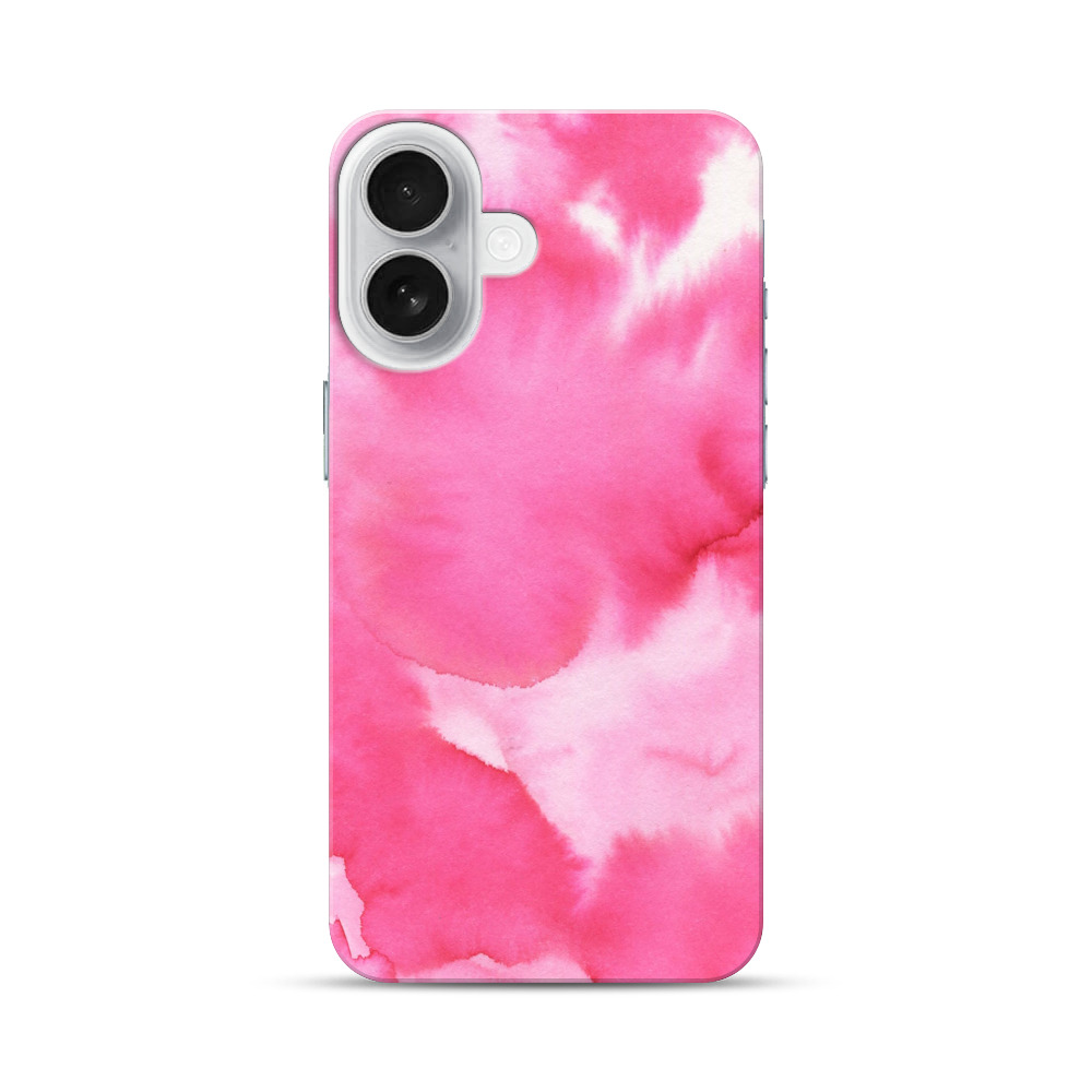 ピンクの水彩パターン iPhone 17オリジナルハードケース