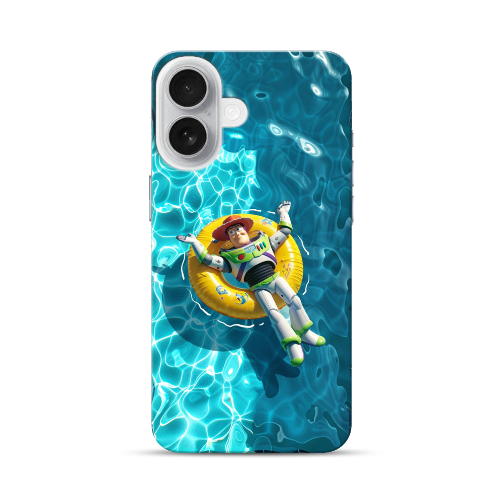 浮き輪の宇宙飛行士フィギュア iPhone 17オリジナルハードケース