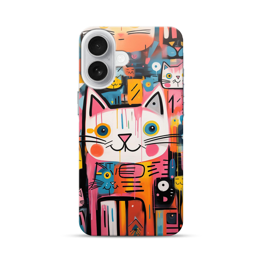 ポップアートの猫 iPhone 17オリジナルハードケース