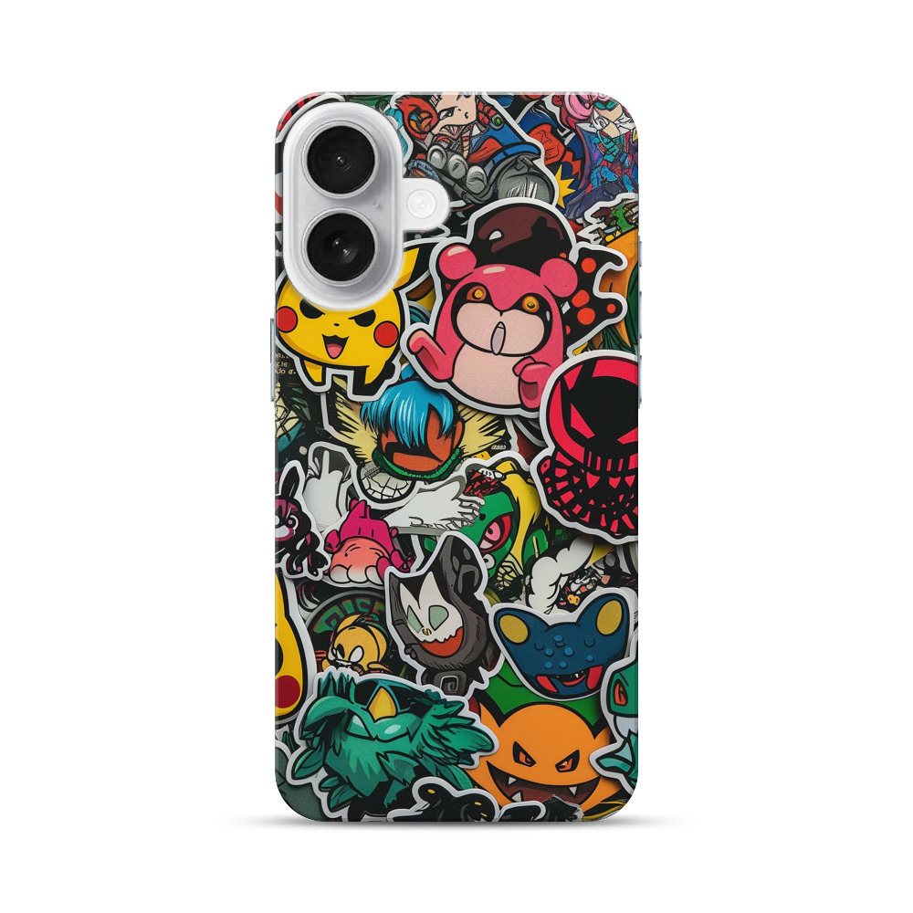 カラフルキャラ集合 iPhone 17オリジナルハードケース