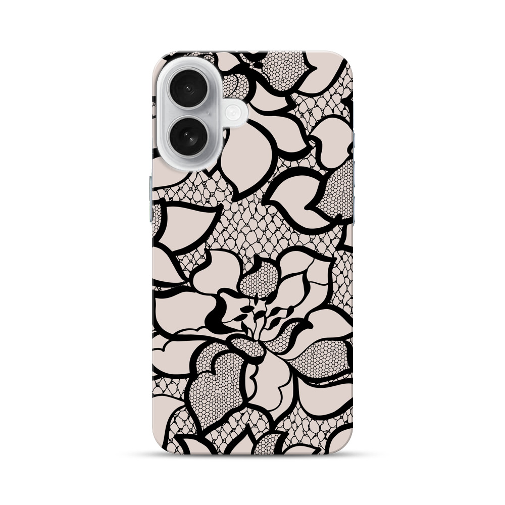レース柄の花模様 iPhone 17オリジナルハードケース