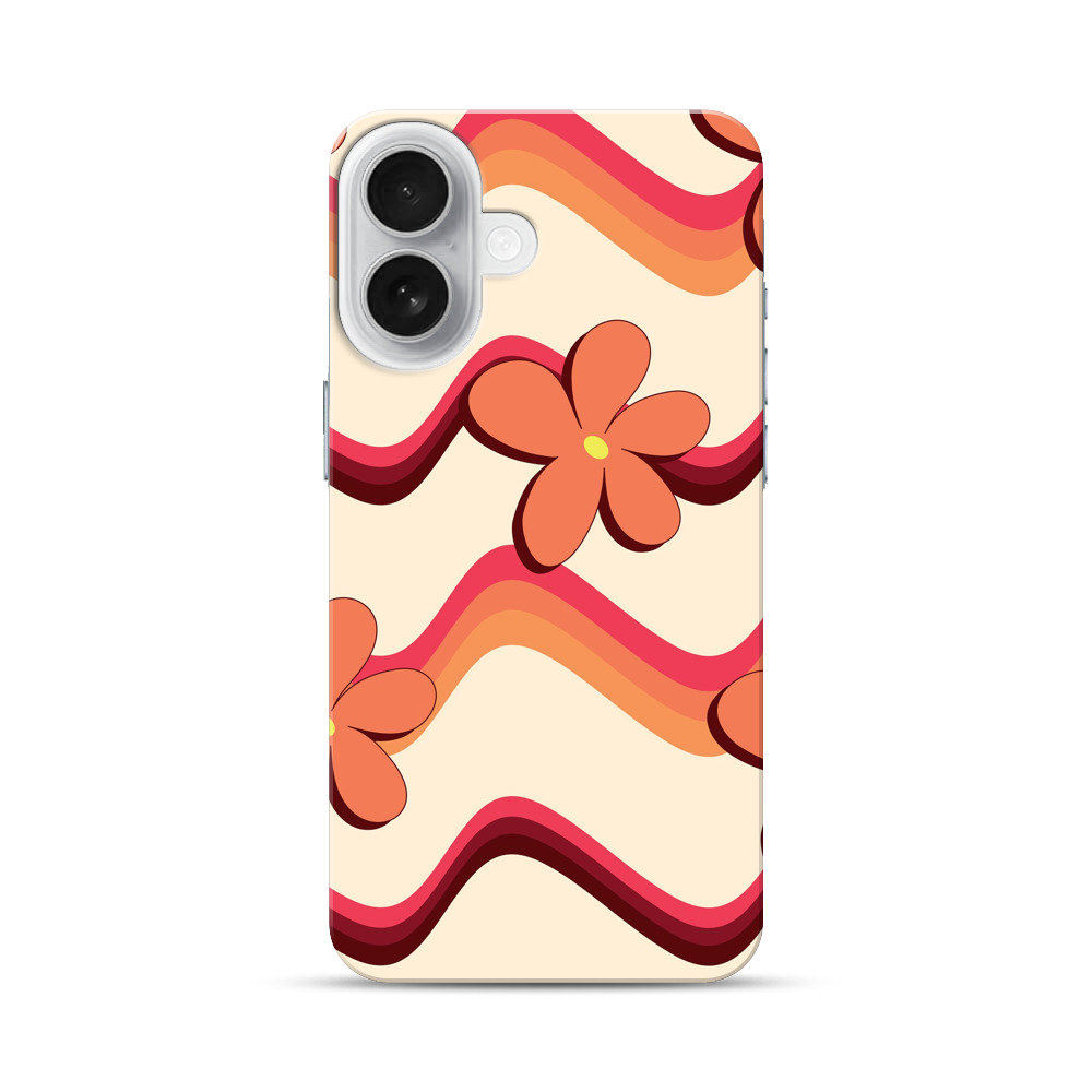 レトロフラワーパターン iPhone 17オリジナルハードケース