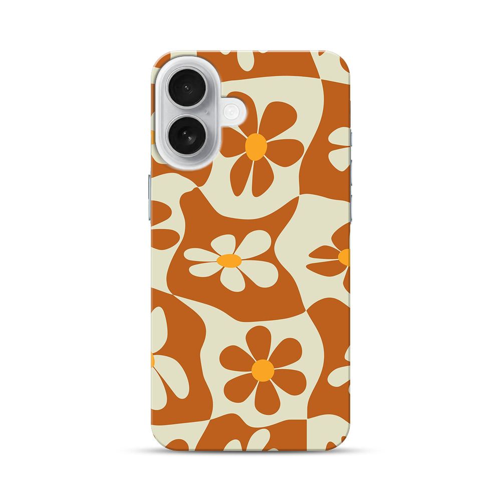 レトロフラワーパターン iPhone 17オリジナルハードケース
