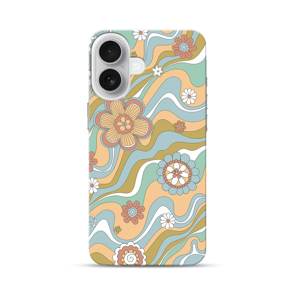 レトロな花柄パターン iPhone 17オリジナルハードケース