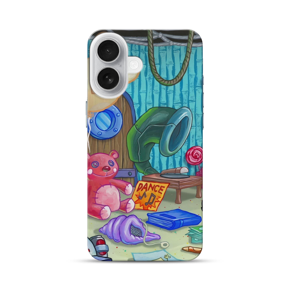 レトロな蓄音機とぬいぐるみ iPhone 17オリジナルハードケース