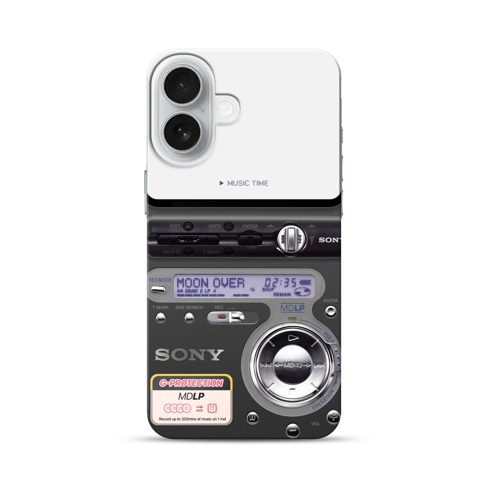 レトロMDプレーヤー表示 iPhone 17オリジナルハードケース