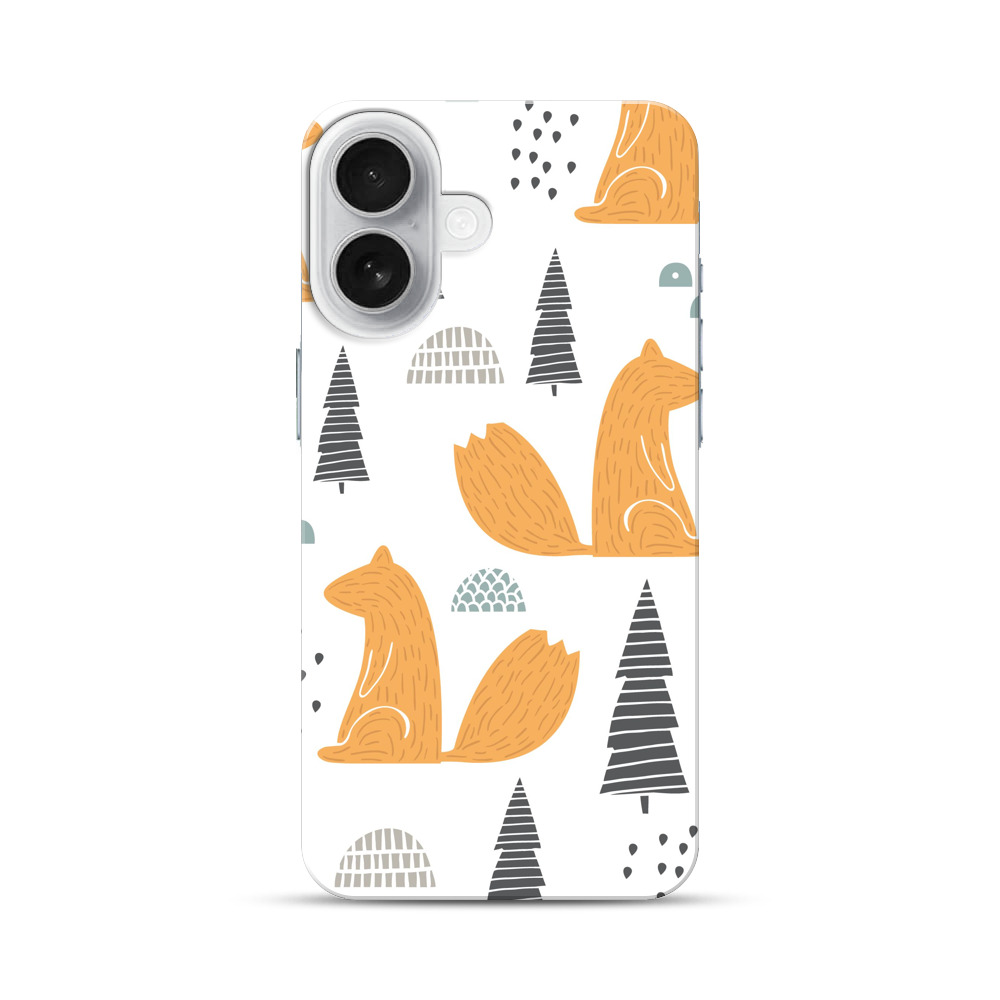 リスと森の模様 iPhone 17オリジナルハードケース