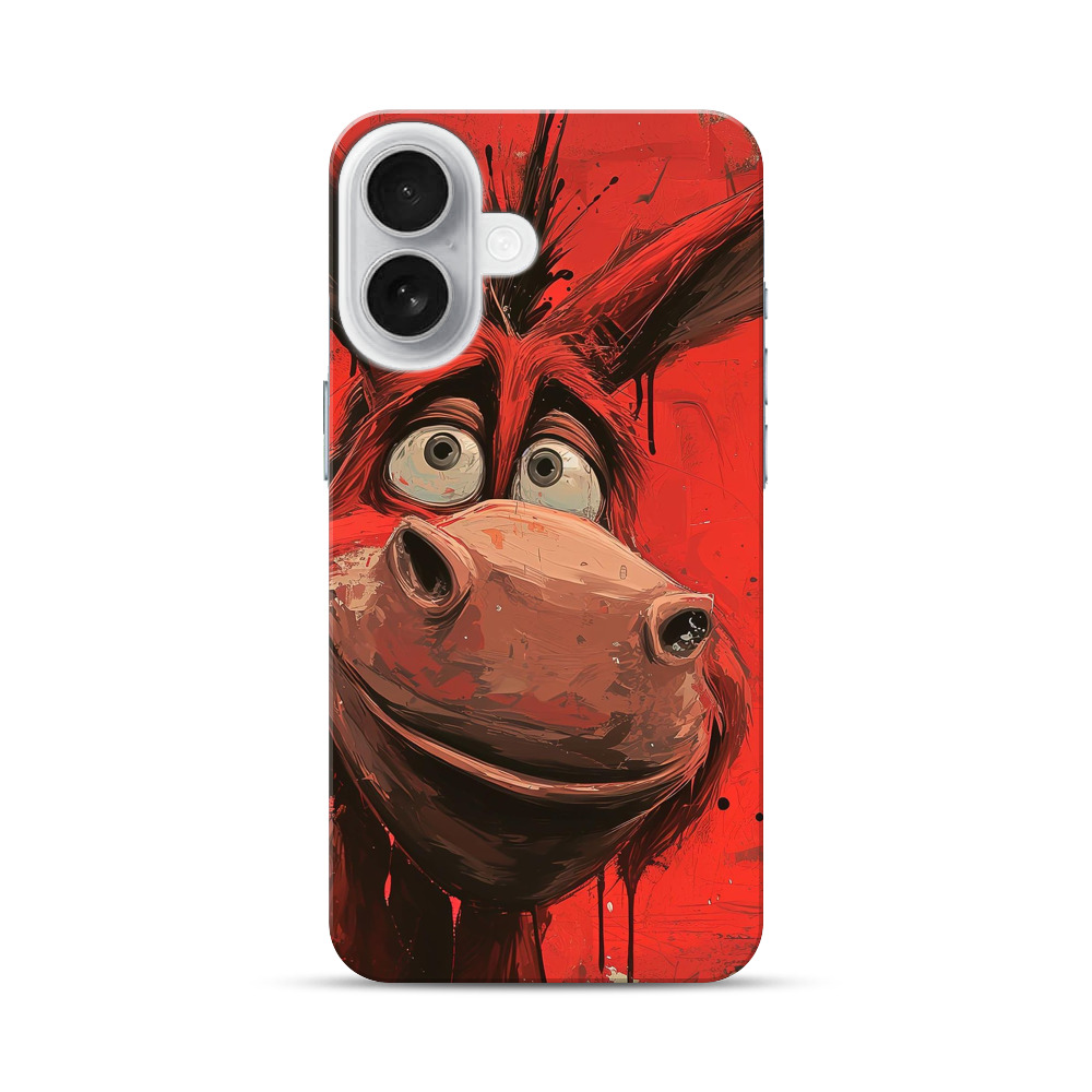 ユーモラスな赤ロバ iPhone 17オリジナルハードケース