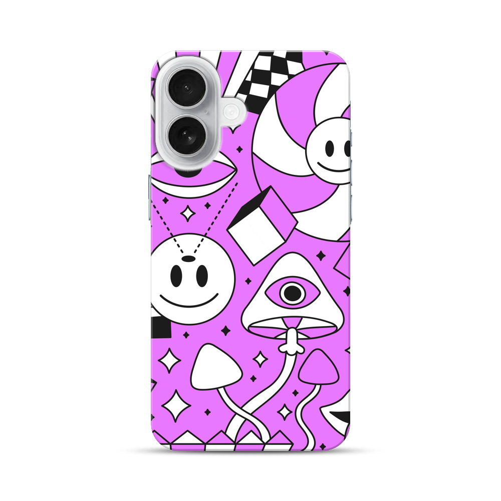 サイケデリックなパターン iPhone 17オリジナルハードケース